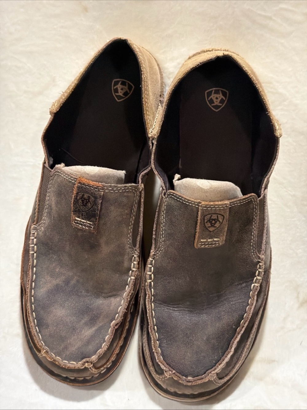 Ariat Men's Brown Leather Slip-On Loafers